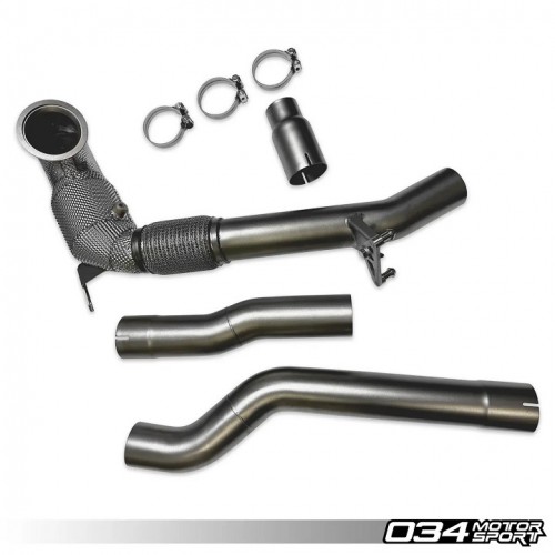 034 Motorsport Stainless Steel Racing Downpipe for MK8 Golf R & 8Y S3